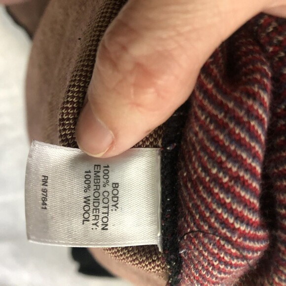 J Jill Black & Red Floral Cotton Sweater w/Wool Embroidery Blouse Top Size Large - Picture 3 of 5